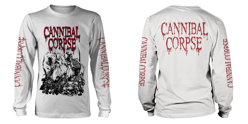 Cannibal Corpse - Pile of skulls  White  Long Sleeve